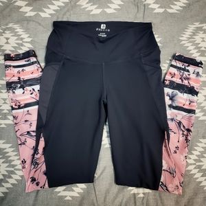 Leggings w/pockets Very Cute! Charcoal & Pink